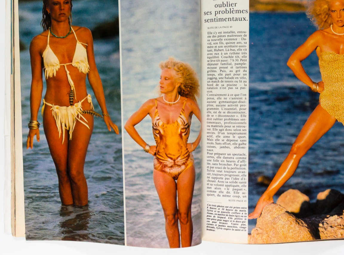 SYLVIE VARTAN Nobel Prize SWIMWEAR Elle June 29 1981 Childrens knitwear 1851 vtg