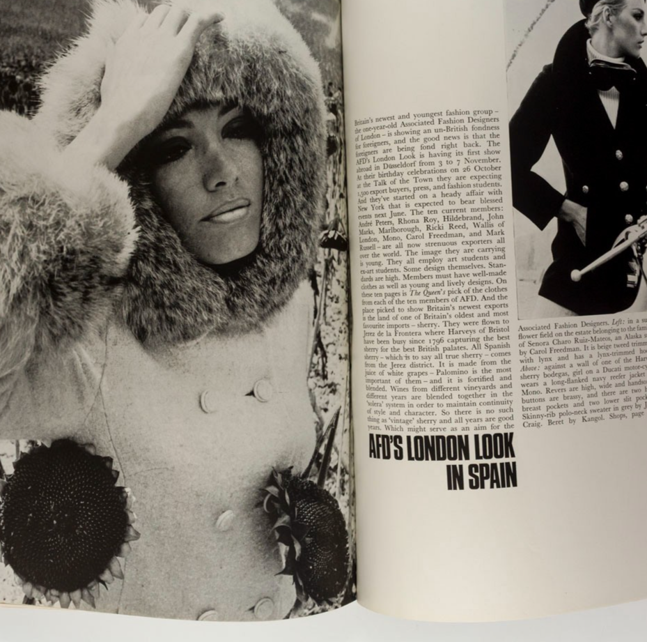 MONICA VITTI Jill Kennington JOHN COWAN Queen magazine 6 October 1965 Eve Arnold