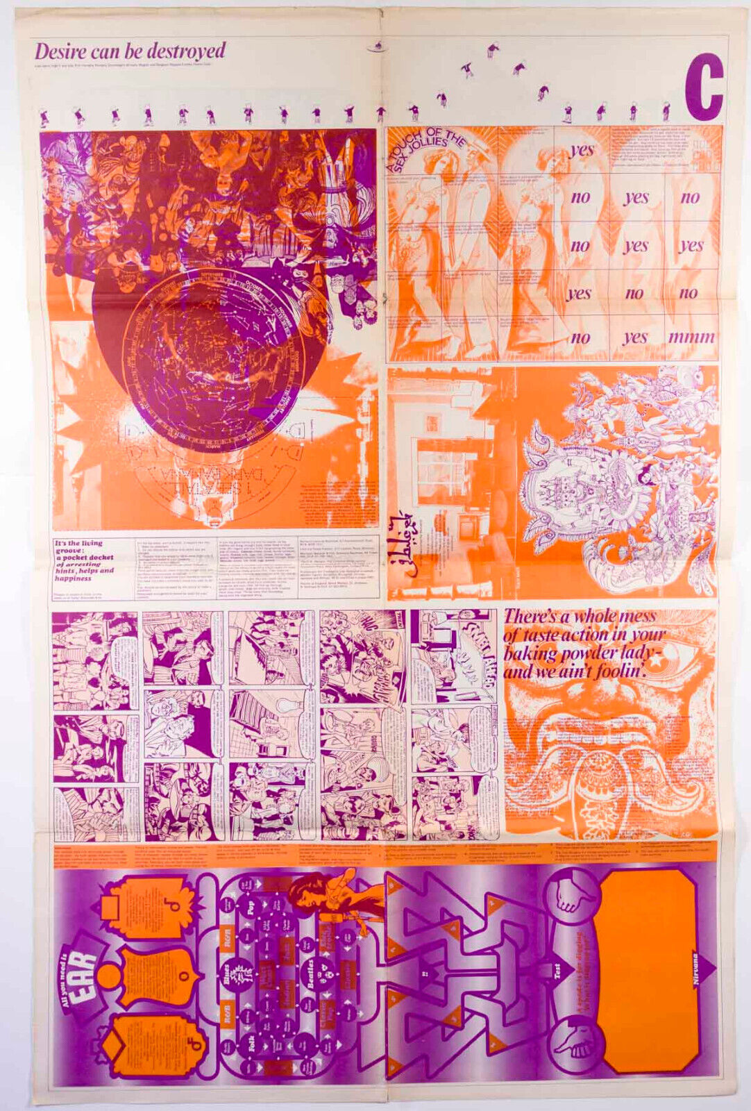 BARNEY BUBBLES Desire Can Be Destroyed poster MARTIN SHARP Oz magazine # 12 1968