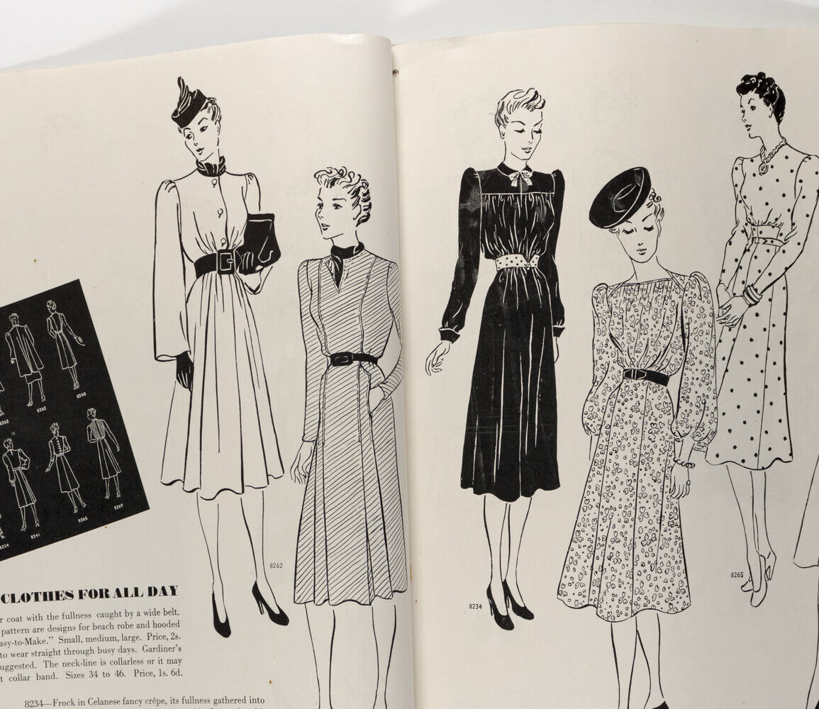 VOGUE PATTERN BOOK magazine 250 Dress Resort Couture designs MARCH 1939 WW2 30s