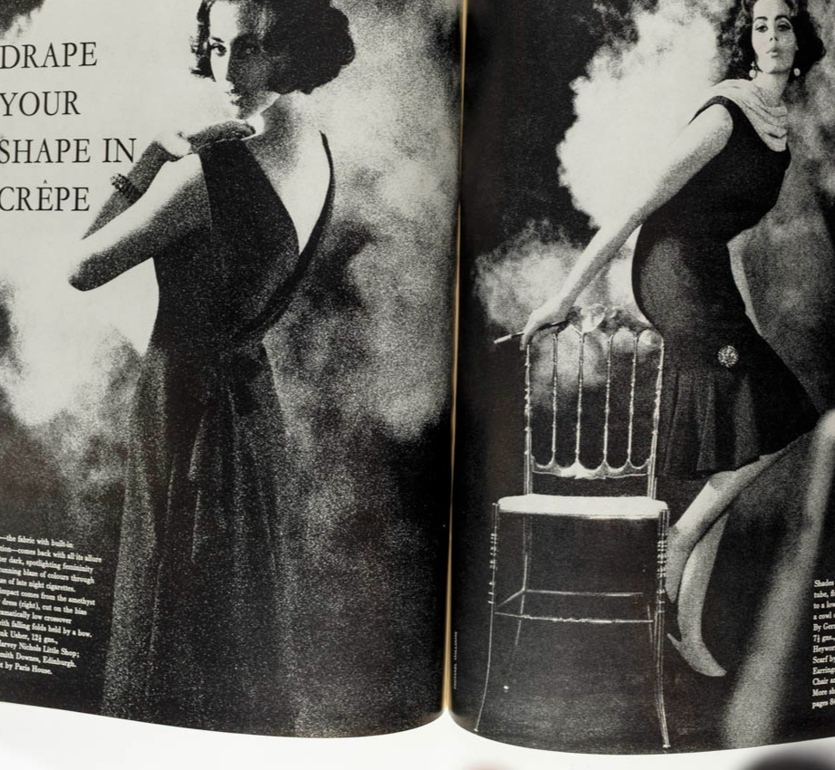 Maggi Eckardt SEAN KENNY Hardy Amies HARPERS BAZAAR December 1961 Daisy Fellowes