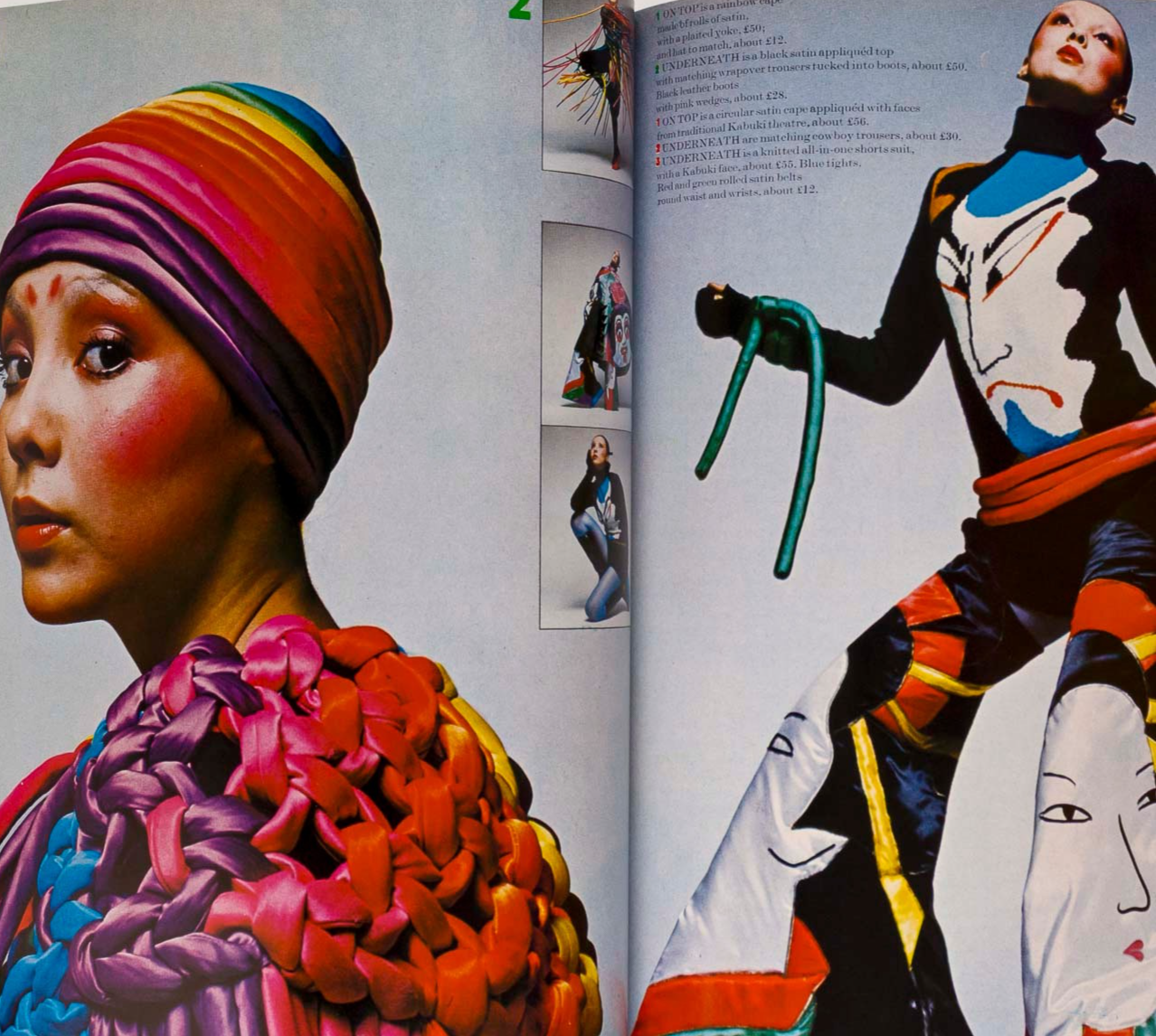 KANSAI YAMAMOTO Marie Helvin BRIDGET RILEY Anna Wintour HARPERS QUEEN July 1971