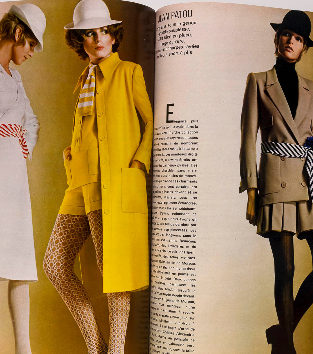SPRING COLLECTIONS Saint Laurent RENE GRUAU L'Officiel magazine March 1971 DIOR