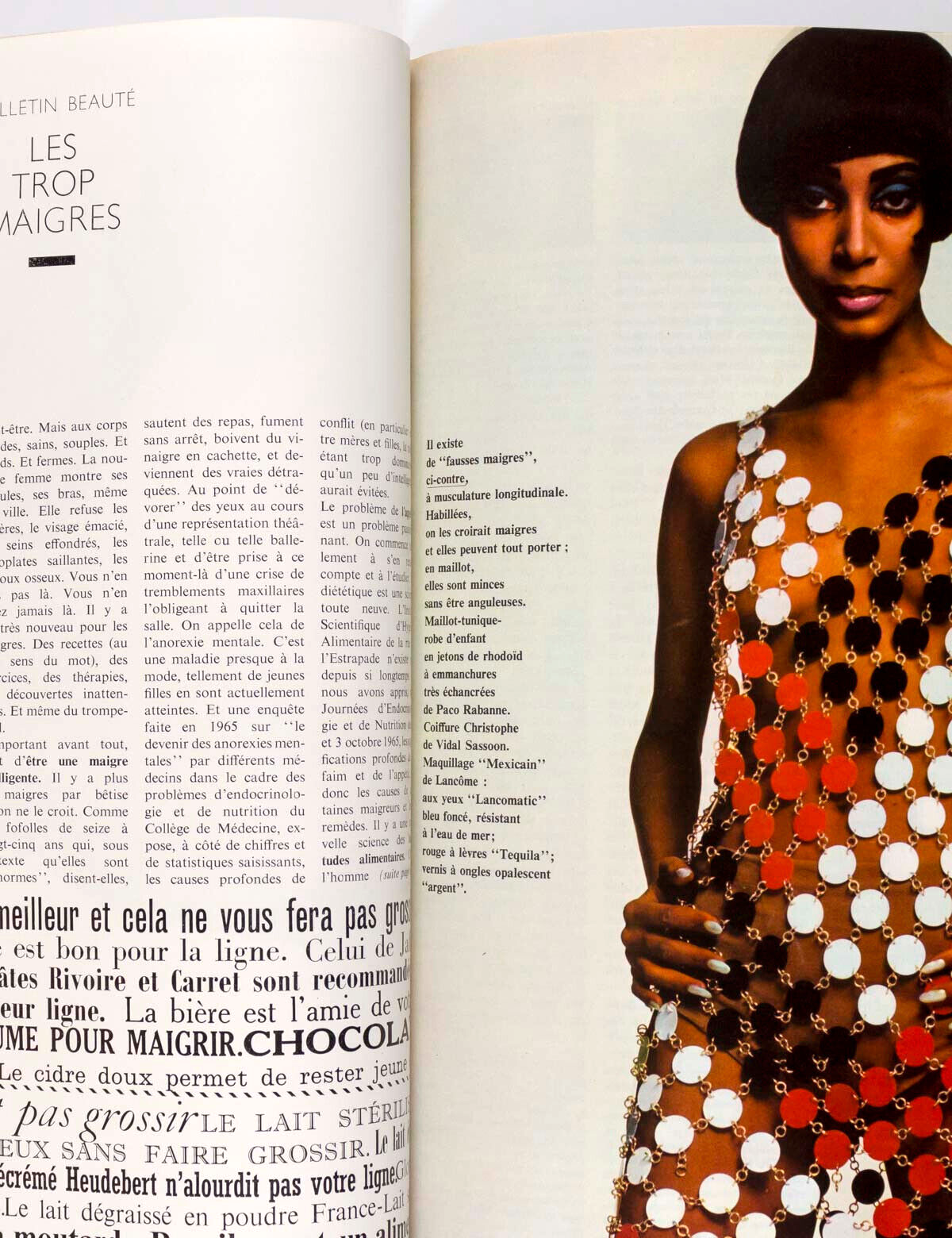 DONYALE LUNA Paco Rabanne GUY BOURDIN Paris Vogue June 1966 Rolex CECIL BEATON