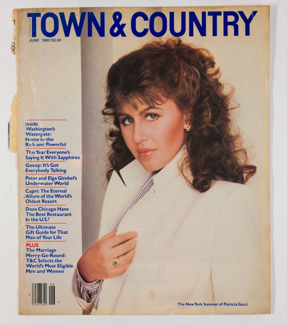 PATRICIA GUCCI Town & Country magazine June 1982 COVER PAGE ONLY New York Summer