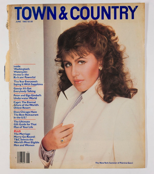 PATRICIA GUCCI Town & Country magazine June 1982 COVER PAGE ONLY New York Summer