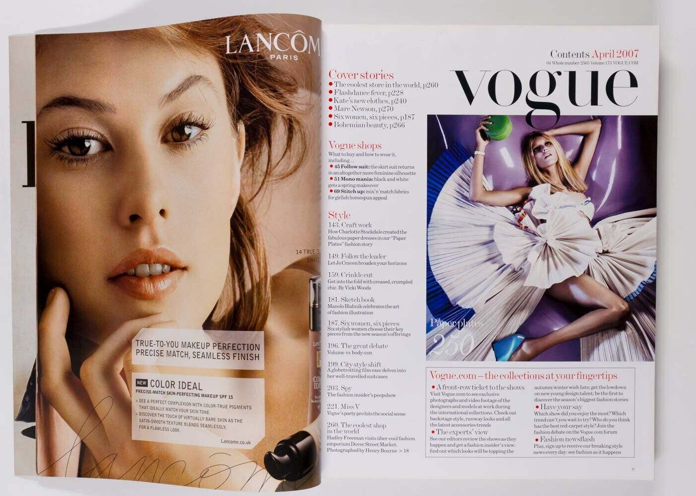 Kate Moss MILLA JOJOVICH Anja Rubik VOGUE April 2007 18th birthday gift TOPSHOP