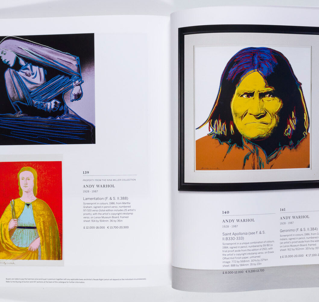 Lichtenstein ANDY WARHOL Francis Bacon SOTHEBYS Prints Multiples AUCTION CATALOG