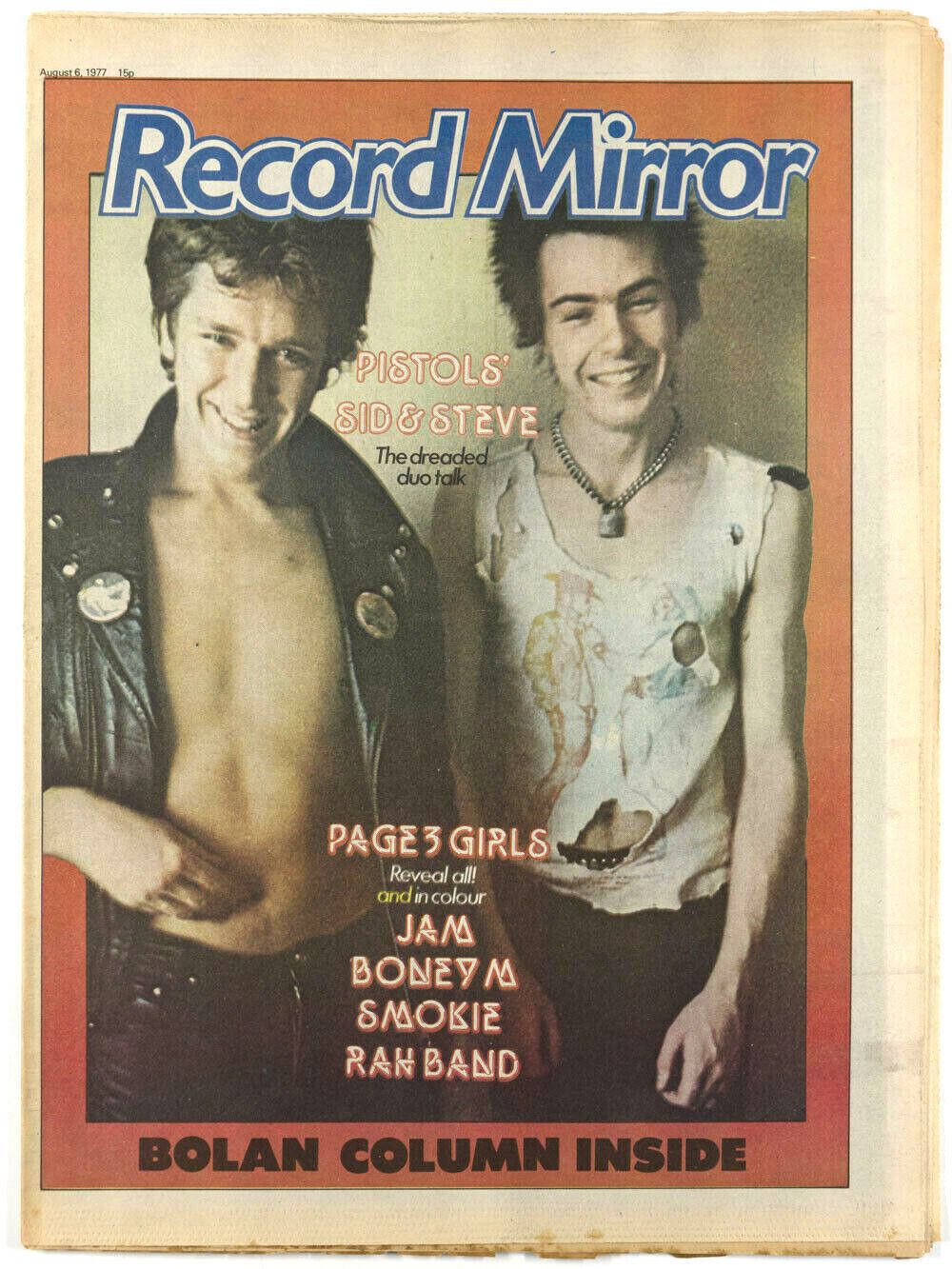 Sex Pistols SID VICIOUS Tom of Finland SEDITIONARIES Star Wars RECORD MIRROR '77