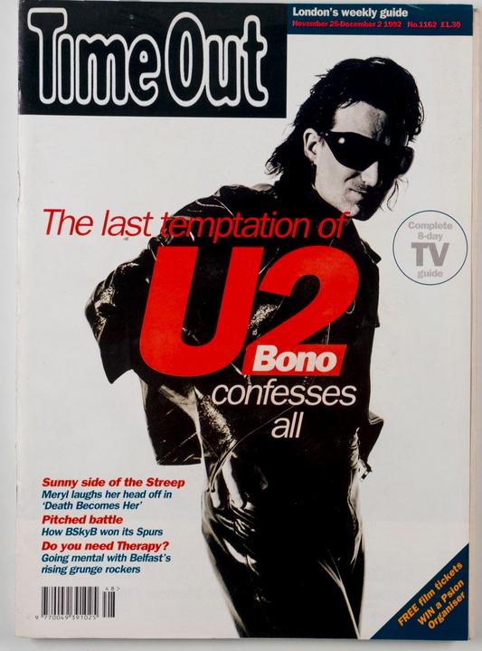 U2 Meryl Streep TIME OUT magazine November 1992 Patrick Caulfield SHARON STONE