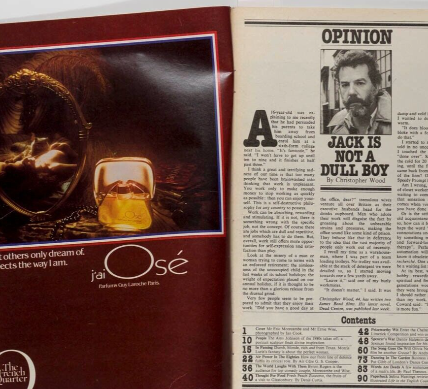 Morecombe & Wise OLIVIA NEWTON-JOHN Pat Gibb STANLEY SPENCER  Telegraph magazine