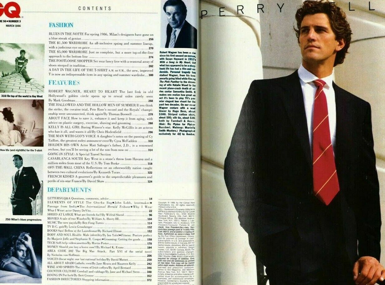 ROBERT MAPPLETHORPE & WAGNER Jeff Aquilon GREGORY AMENOFF March 1986 GQ MAGAZINE