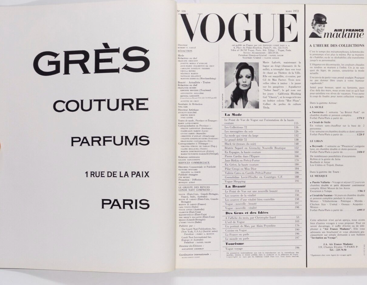 MARIE LAFORET Helmut Newton GUY BOURDIN Collections JANE BIRKIN Couture VOGUE FR