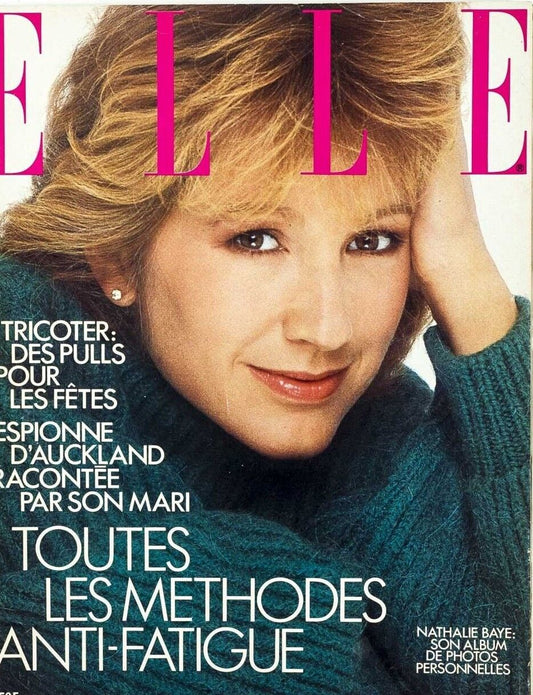 Nathalie Baye RAINBOW WARRIOR Espionage spy in NZ KNITWEAR French Elle magazine