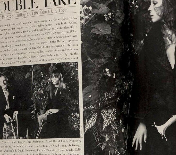 Cecil Beaton THEA PORTER Jean Shrimpton PENELOPE TREE Loewe VOGUE December 1970