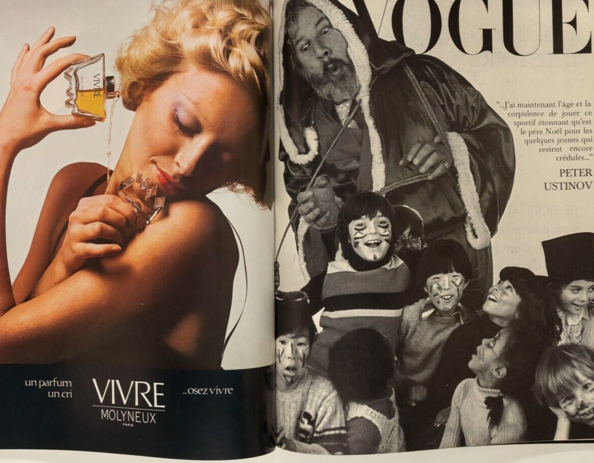 PETER USTINOV Guest edit PARIS VOGUE December 1975 January 1976 BOURDIN Newton
