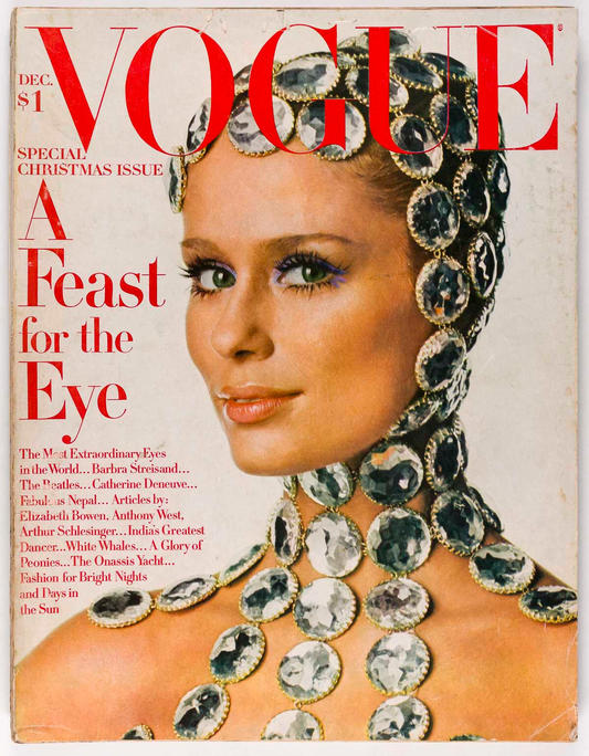 Lauren Hutton BEATLES Avedon BARBRA STREISAND Vogue December 1968 MEXICO Penn US