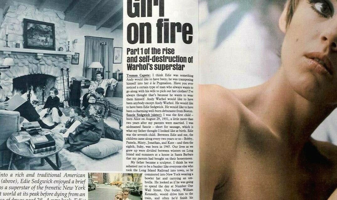 EDIE SEDGWICK Peter Cushing LAURENCE OLIVIER Vivien Leigh  SUNDAY TIMES magazine