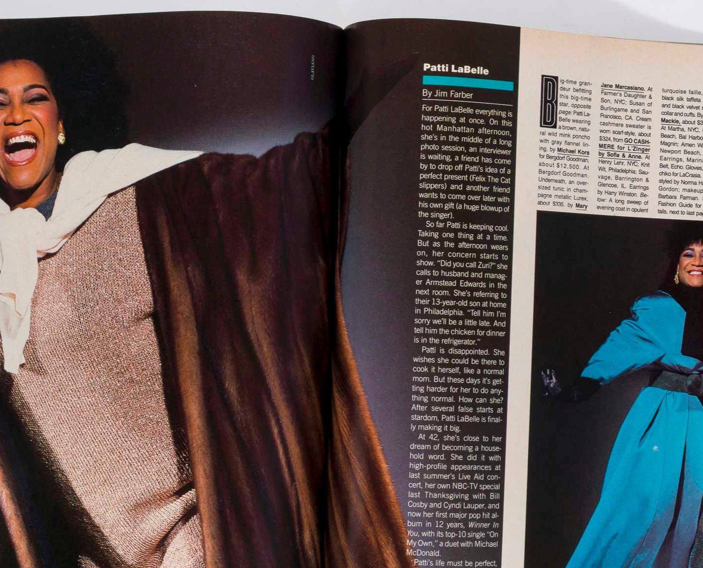 LINDA EVANS Ali MacGraw JOAN COLLINS US Harper's 1986 August JACQUELINE DE RIBES