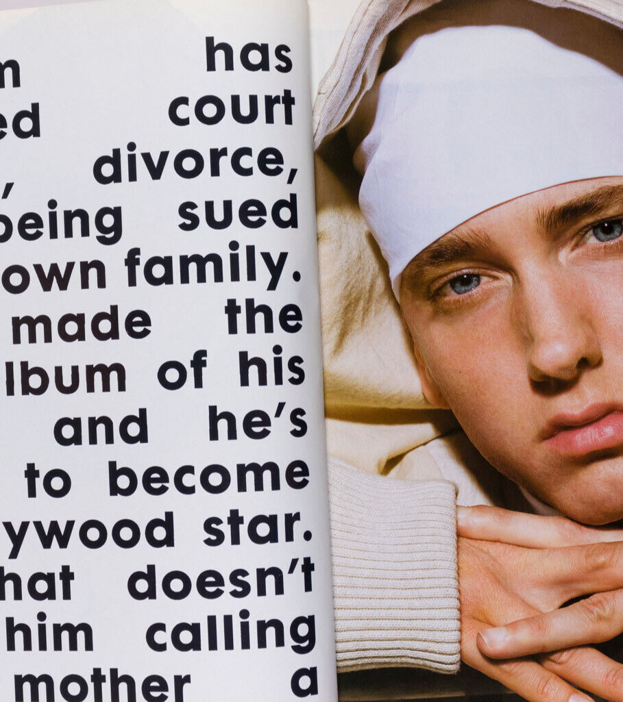 Eminem WITHDRAWN PINK TOP COVER Travis Fimmel THE FACE magazine 2002 Sugababes