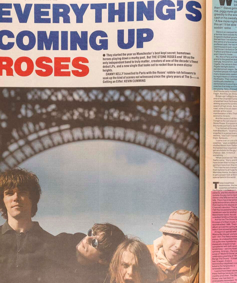 THE STONE ROSES Paint NME November 1989 magazine KEVIN CUMMINS Fools Gold poster