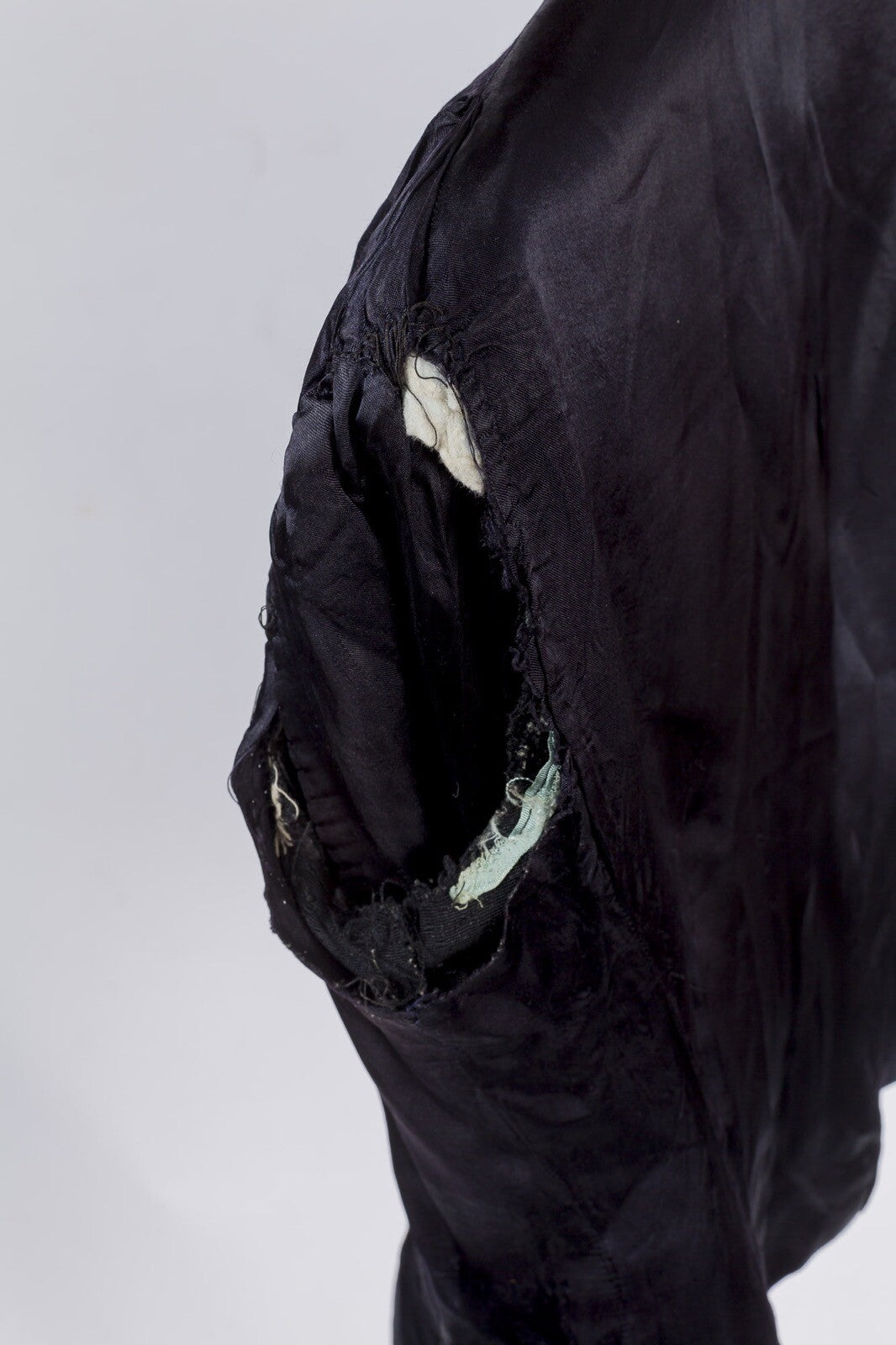 Black 1940s 50s Silk Cotton fitted jacket GLASS BEADING Laurie White Couture VTG
