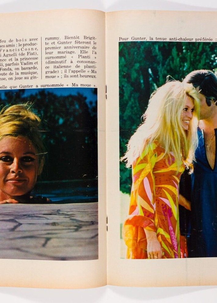 BRIGITTE BARDOT Gunter Sachs ALAIN LE FOLL Basque Spain FRENCH ELLE magazine VTG