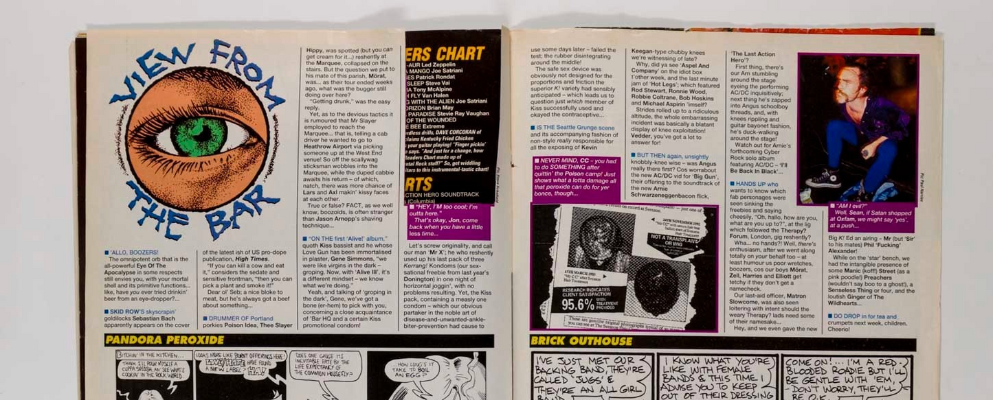Metallica NIRVANA POSTER Ozzy Osbourne KERRANG magazine 1993 June 449 Bon Jovi