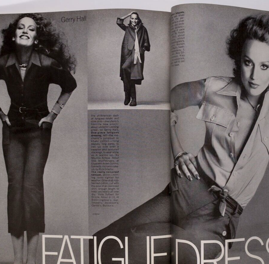 Cher JERRY HALL Rene Russo MARGAUX HEMINGWAY Halston DEBORAH TURBEVILLE Vogue US