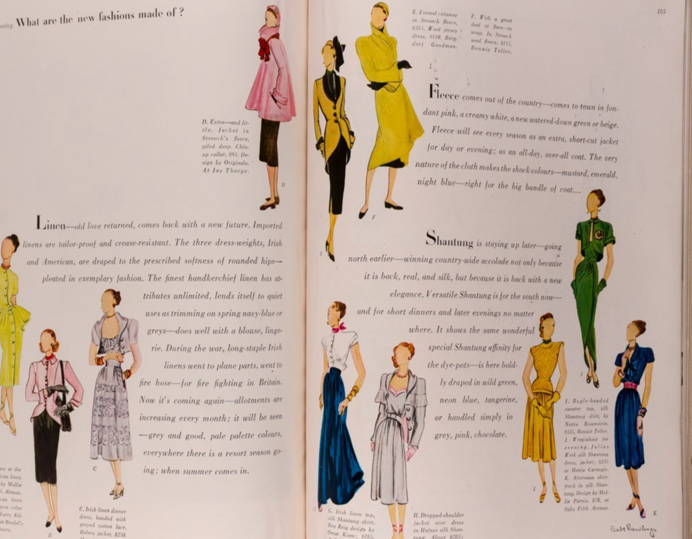RENE BOUCHE Vertes PENN Vogue March 1947 Hitchcock BERGMAN Costume Institute VTG
