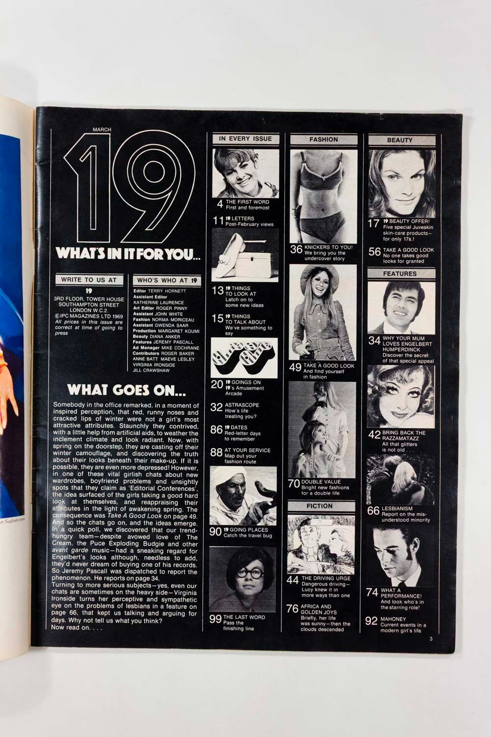 Julie Driscoll MICK JAGGER Biba 19 MAGAZINE March 1969 Englebert Humperdinck VTG