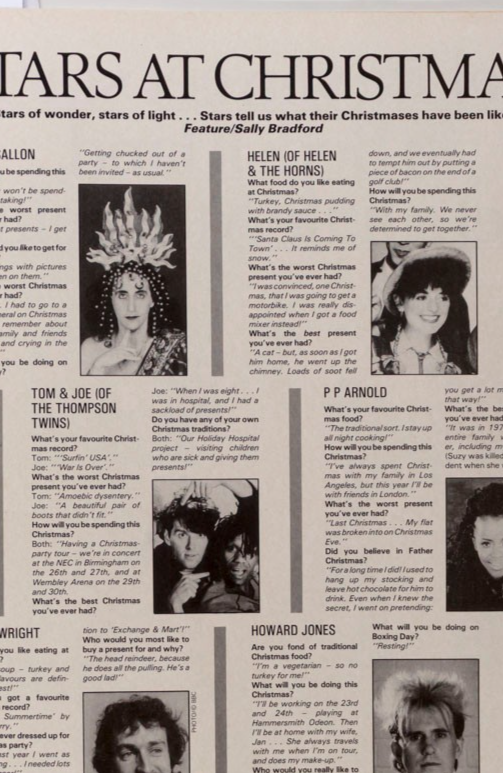 JUDY BLAME Andrew Logan MIDGE URE Lorenzo Lamas 19 MAGAZINE December 1984 vtg UK