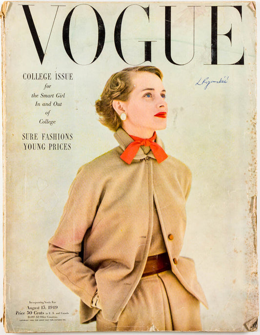 John Rawlings COLLEGE ISSUE vtg 1940's 40s fashion US VOGUE magazine August 1949