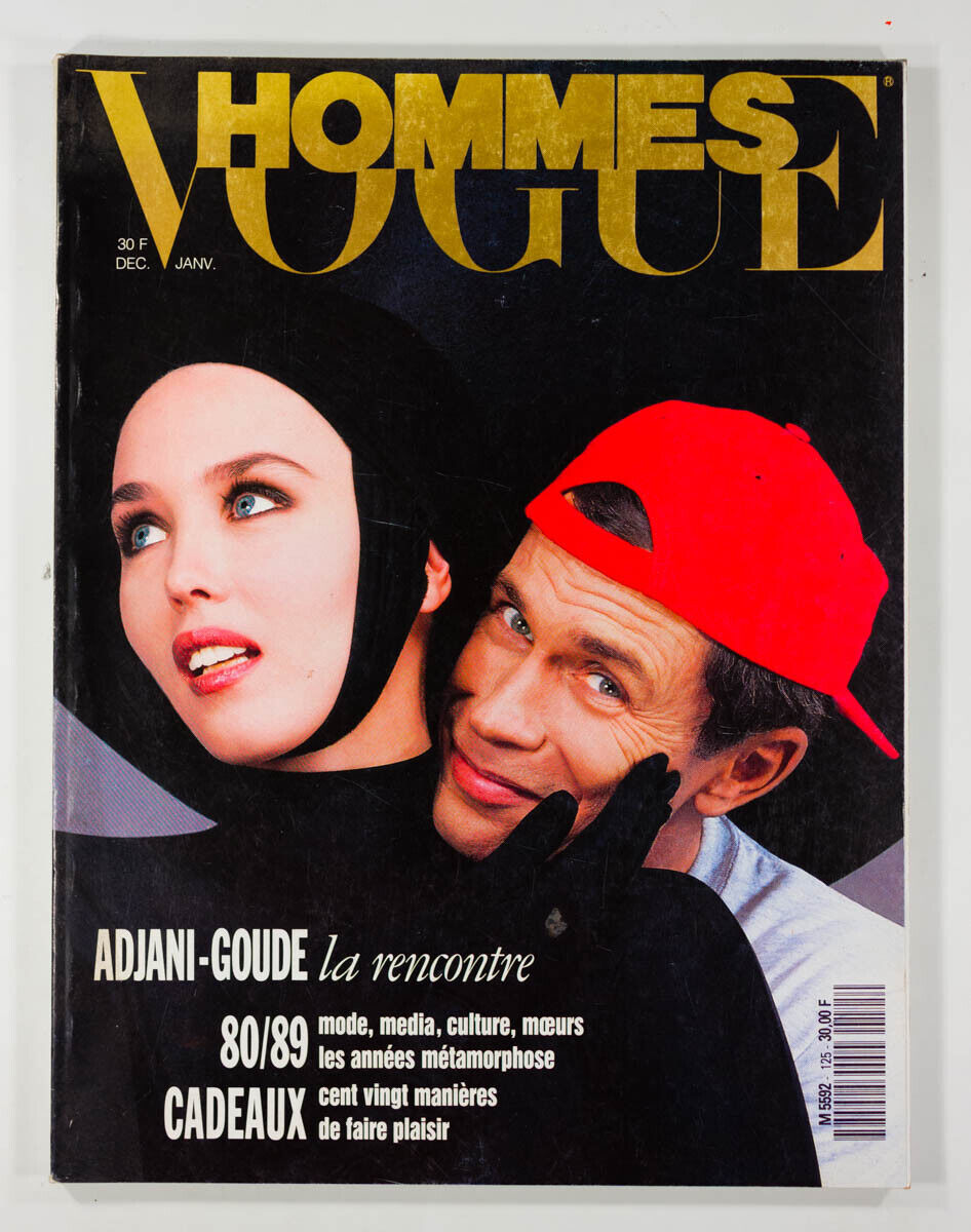 ISABELLE ADJANI & JEAN PAUL GOUDE Paris Vogue Hommes magazine 1989 December MODE