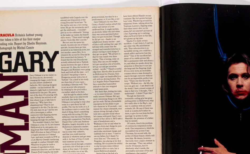 SONIC THE HEDGEHOG Super Mario GARY OLDMAN Sunday Times November 1992 Brian Eno