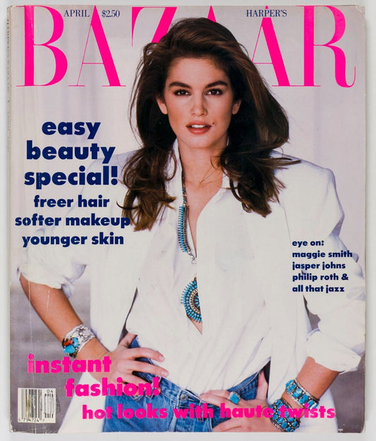 Cindy Crawford BB KING Maggie Smith HARPERS April 1990 Sarah Moon RENE GRUAU vtg