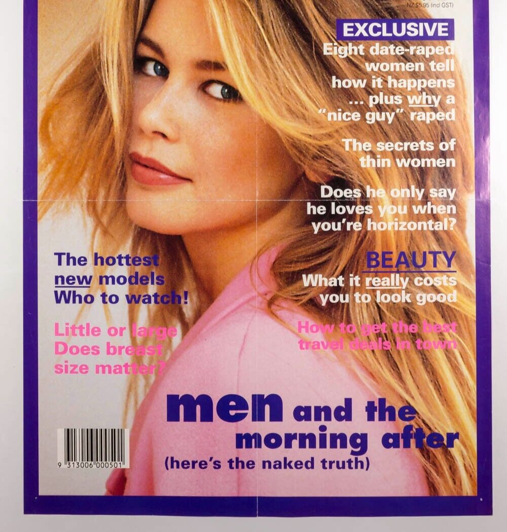 CLAUDIA SCHIFFER cover HUGE foldout orig. poster COSMOPOLITAN MAGAZINE Australia