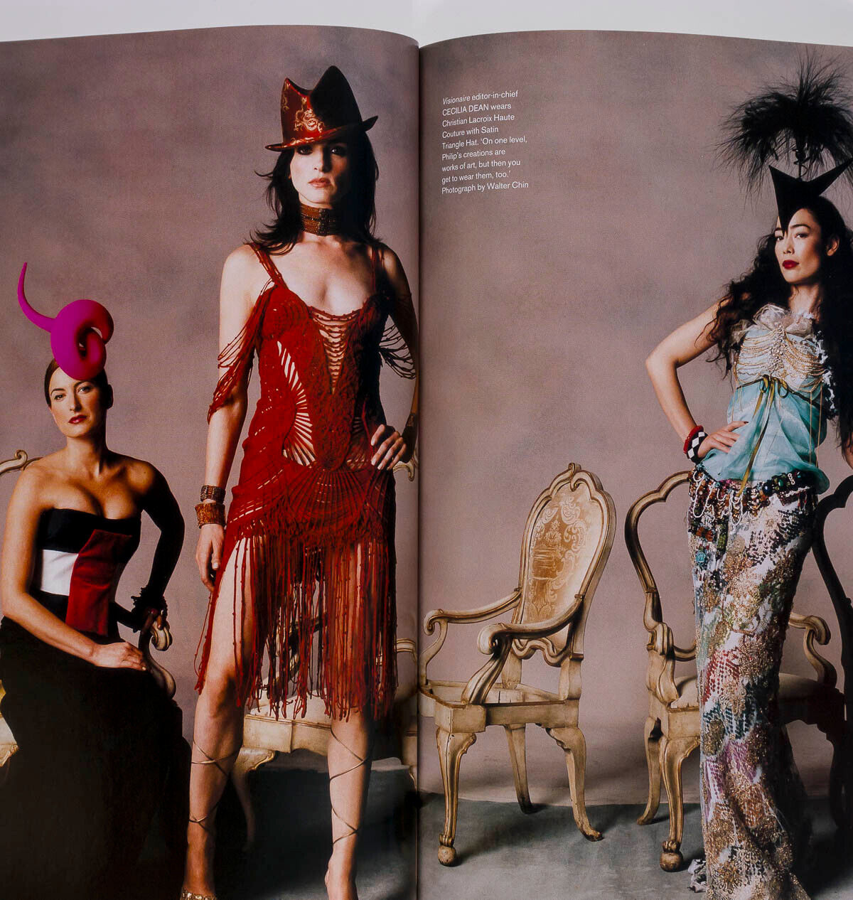 ERIN O'CONNOR Susie Bick KAREN ELSON uk PHILIP TREACY Harpers & Queen magazine