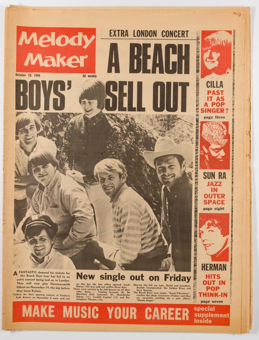 The Beach Boys BRIAN Dennis WILSON Sun Ra MELODY MAKER October 1966 Cilla HERMAN