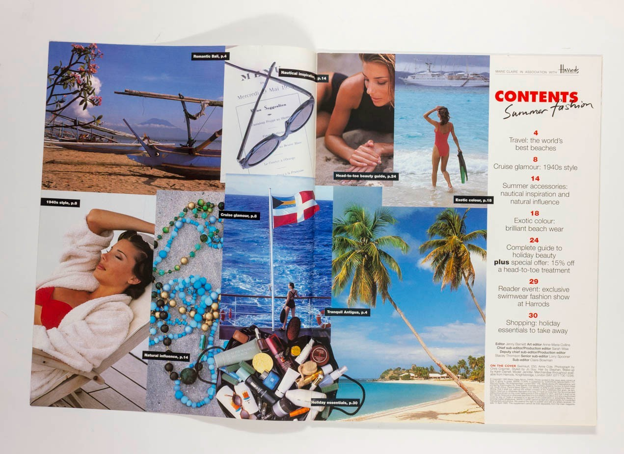 Jennifer Flavin 40S CRUISE STYLE Bali ANTIGUA Marie Claire Fashion 1993 April UK