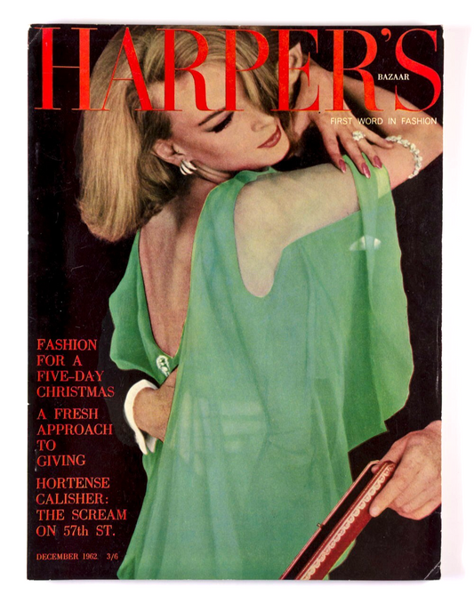 Nena von Schlebrugge CARTIER vtg HARPER'S BAZAAR December 1962 HORTENSE CALISHER