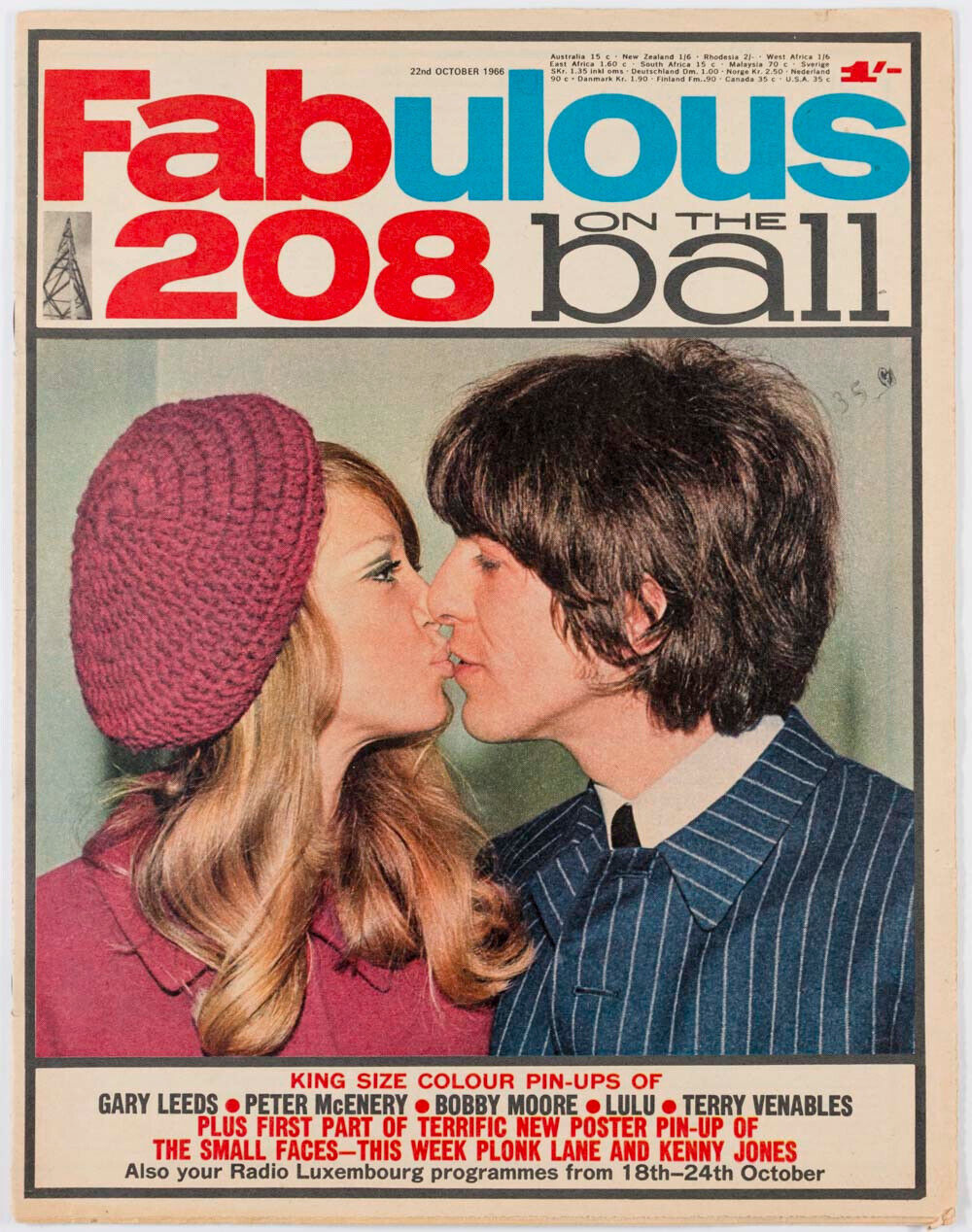 Pattie Boyd GEORGE HARRISON Terry Venables JEFF BECK Fabulous 208 magazine 1960s