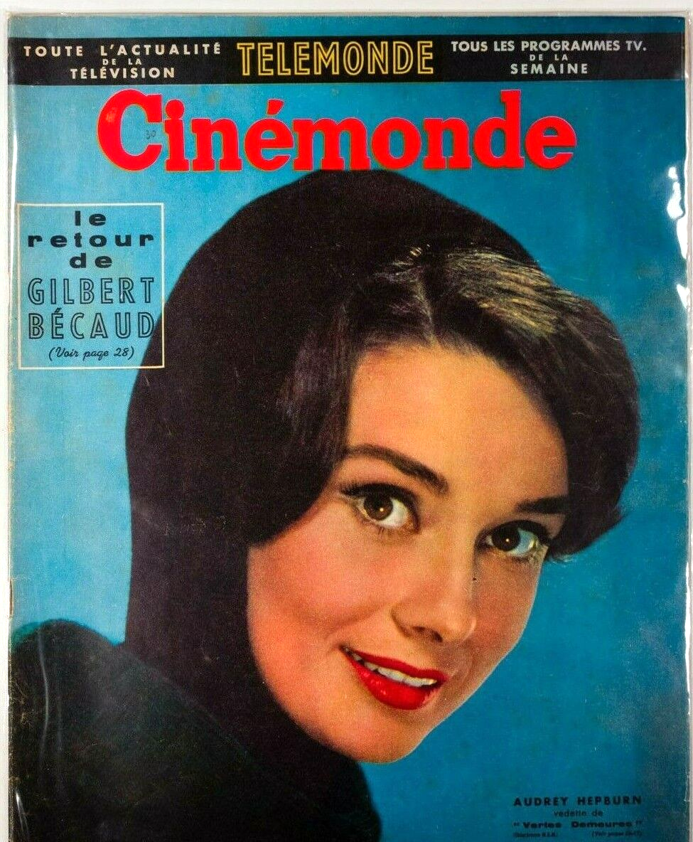 AUDREY HEPBURN Green Mansions GILBERT BECAUD Rare CINEMONDE French film magazine