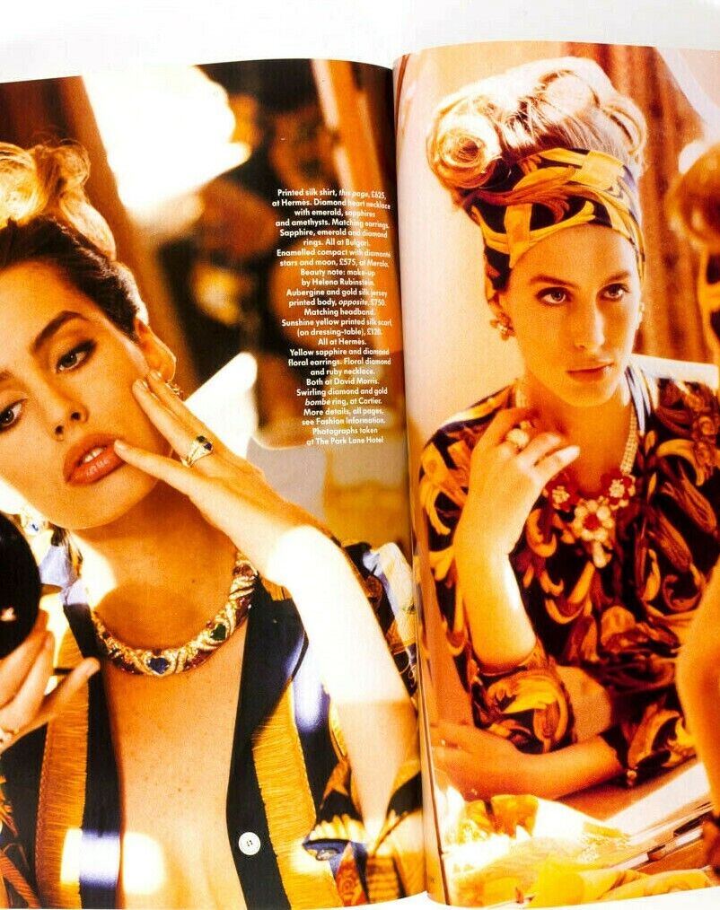 Stephanie Seymour GIANNI VERSACE Nadege CHRISTY TURLINGTON Pucci VOGUE July 1990