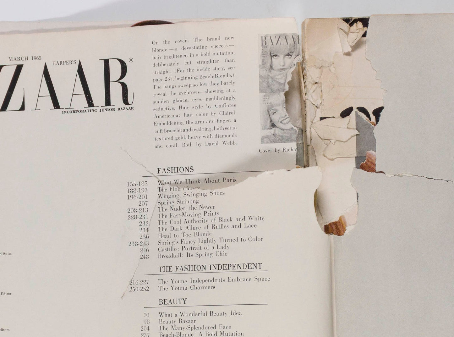 Donna Mitchell BOB RICHARDSON Antonio Lopez HARPER'S BAZAAR March 1965 Dubuffet