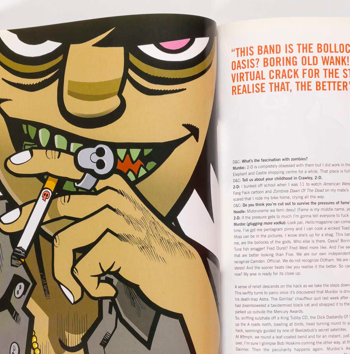GORILLAZ Jamie Hewlett DAMON ALBARN Jeru DAZED & CONFUSED magazine January 2001