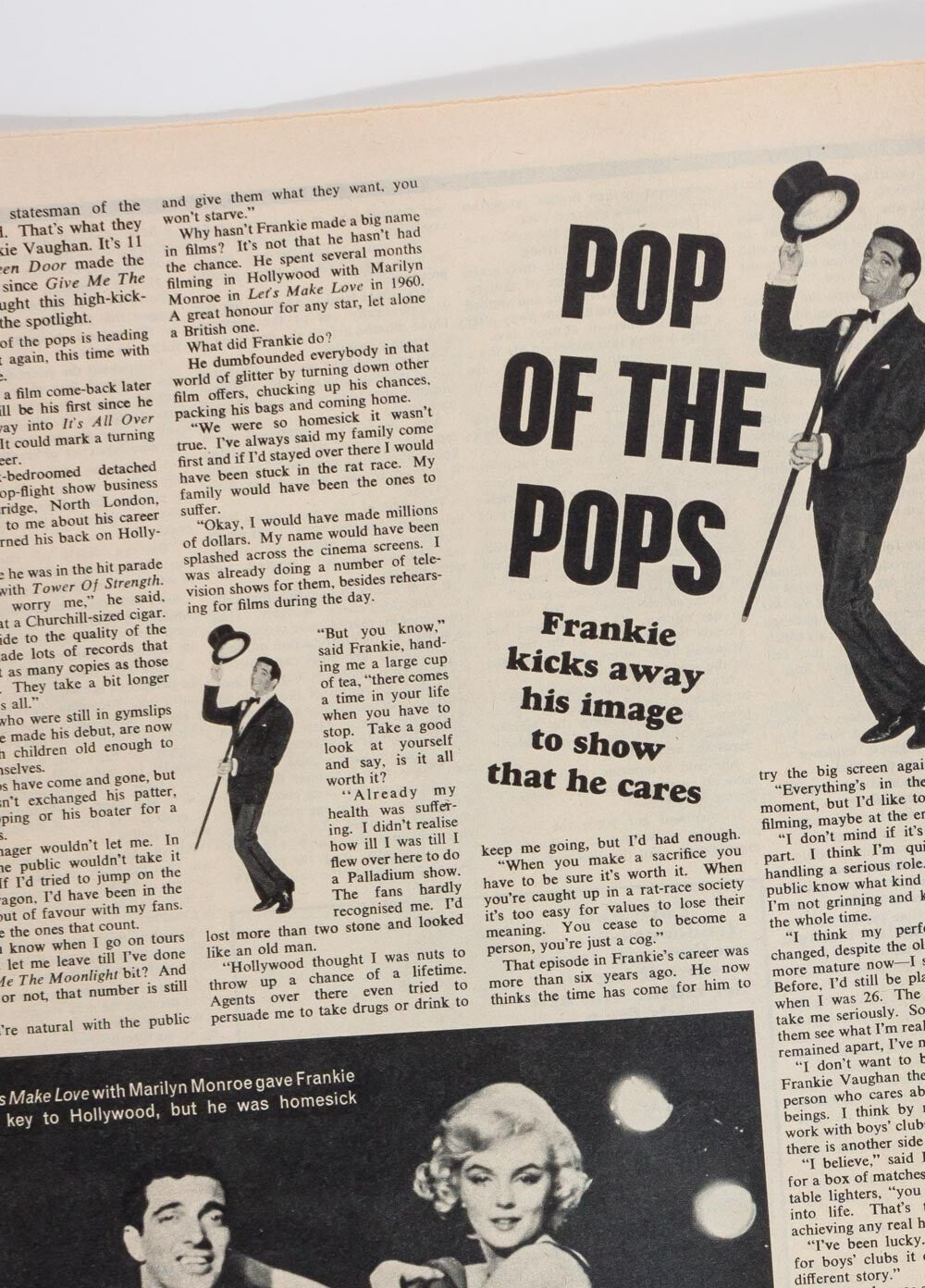 MARILYN MONROE Frankie Vaughan RICHARD HARRIS Vanessa Redgrave  TITBITS magazine