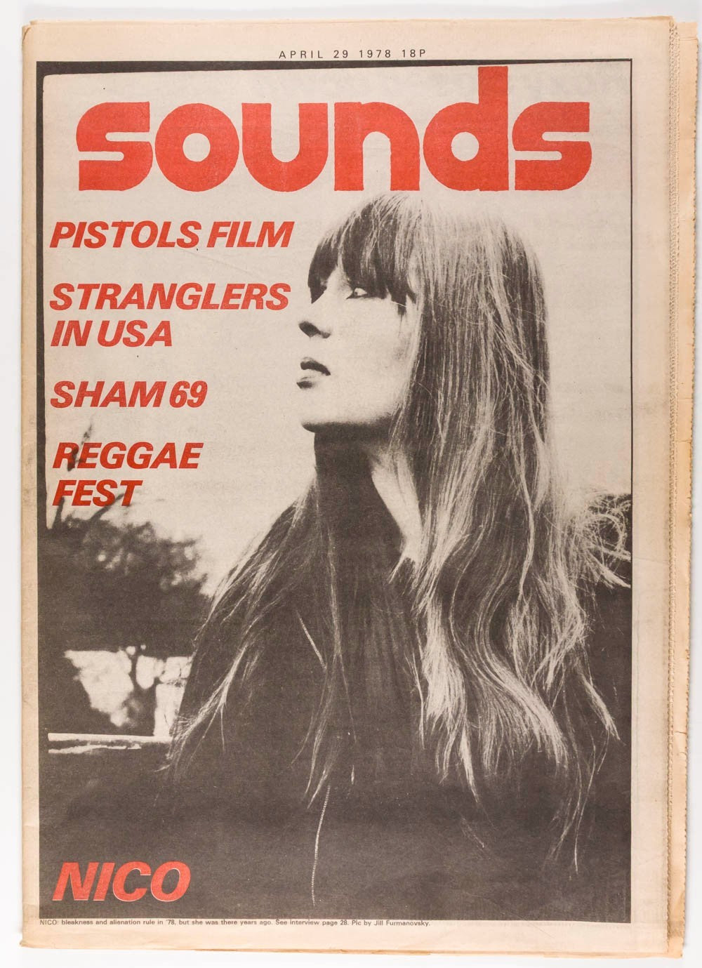 Nico SEX PISTOLS Reggae SOUNDS magazine April 1978 Sham 69 XRAY SPEX Stranglers