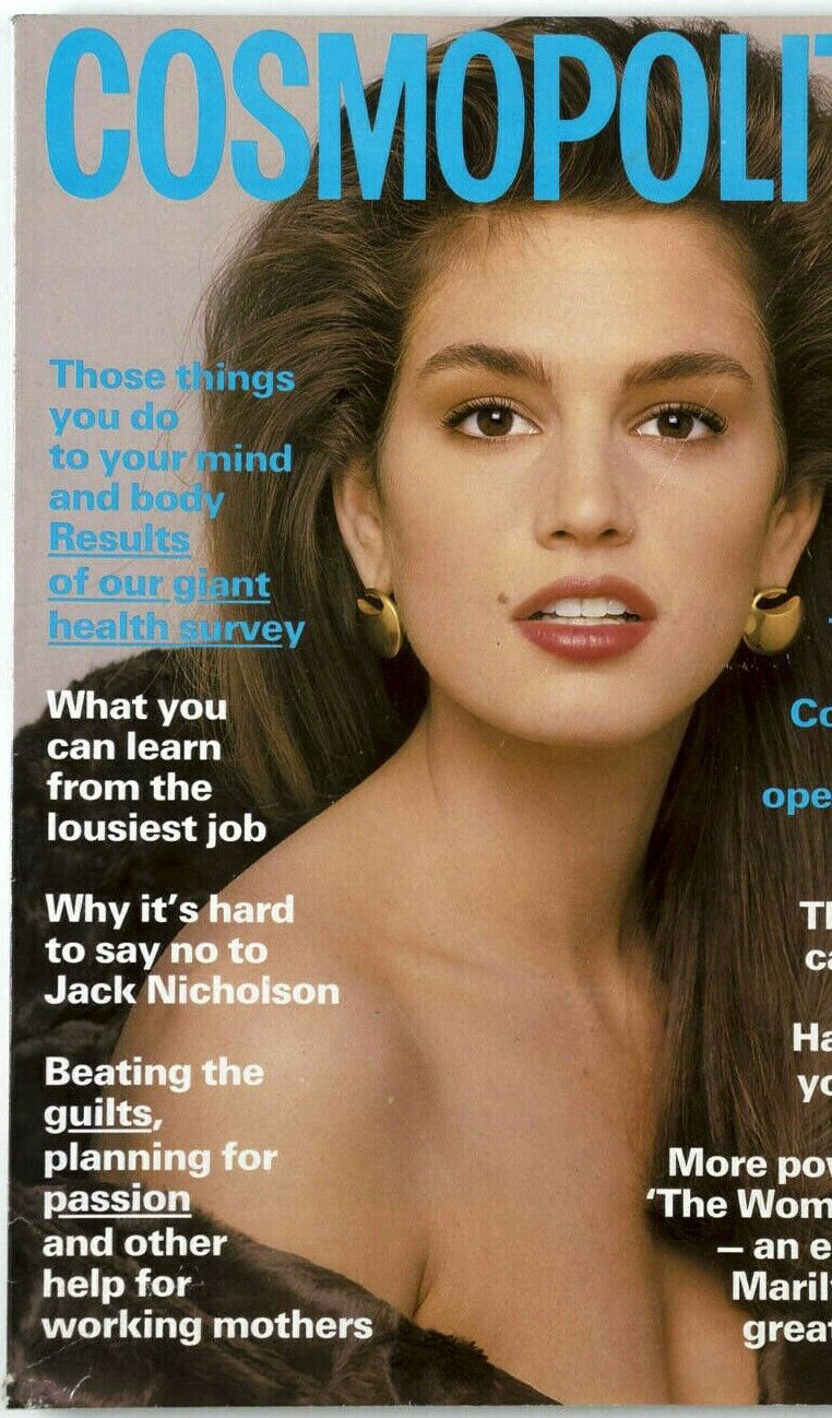 CINDY CRAWFORD Emily Lloyd JACK NICHOLSON Yasmin Le Bon JAMES WEDGE Cosmopolitan