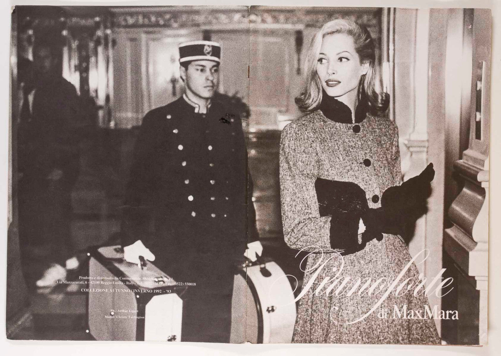 CHRISTY TURLNGTON Arthur Elgort MAX MARA Pianoforte LOOKBOOK Winter 1993 catalog